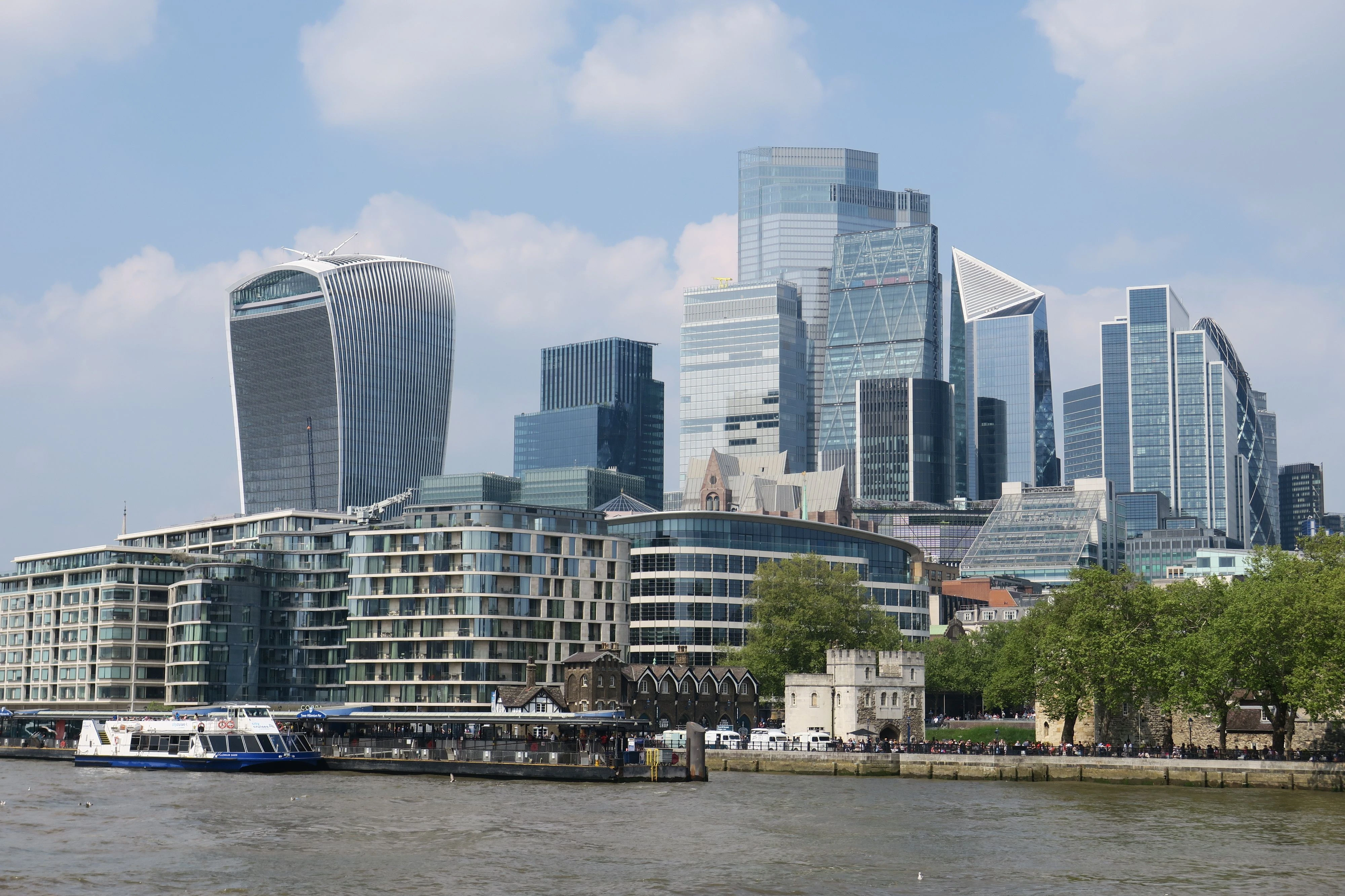 The City of London financial district across the Thames